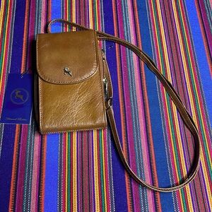 NWT Ashwood Leather Crossbody Bag w/ Cell Phone Pocket and Credit card ID slots